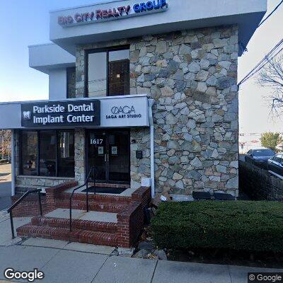 Thumbnail image of the front of a dentist office practice with the name Parkside Dental Associates which is located in Fort Lee, NJ