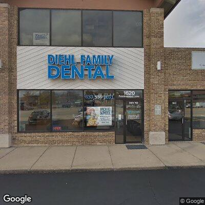 Thumbnail image of the front of a dentist office practice with the name Diehl Family Dental which is located in Naperville, IL