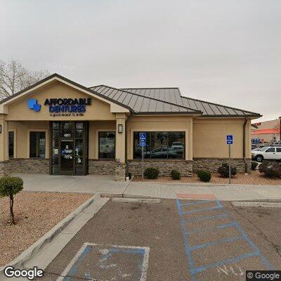 Thumbnail image of the front of a dentist office practice with the name Affordable Dentures & Implants which is located in Albuquerque, NM