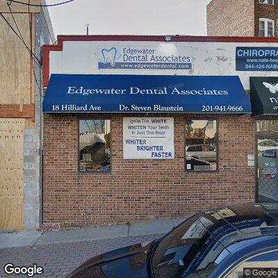 Thumbnail image of the front of a dentist office practice with the name Edgewater Dental Associates which is located in Edgewater, NJ