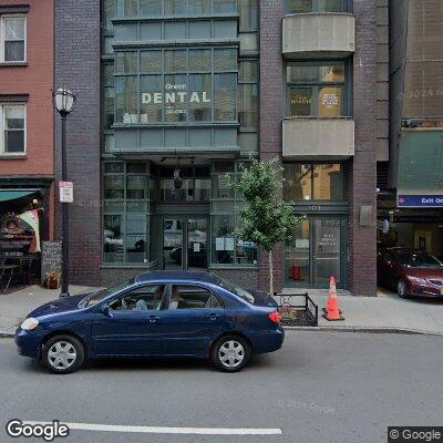 Thumbnail image of the front of a dentist office practice with the name Green Dental which is located in Jersey City, NJ