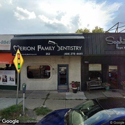 Thumbnail image of the front of a dentist office practice with the name Merion Family Dentistry which is located in Merion Station, PA