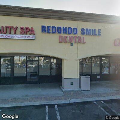 Thumbnail image of the front of a dentist office practice with the name Redondo Smile Dental which is located in Redondo Beach, CA