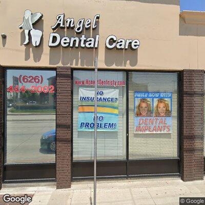 Thumbnail image of the front of a dentist office practice with the name Angel Dental Care which is located in El Monte, CA