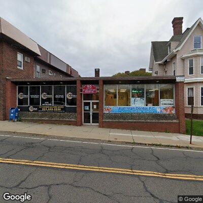 Thumbnail image of the front of a dentist office practice with the name East Main Dental which is located in Meriden, CT