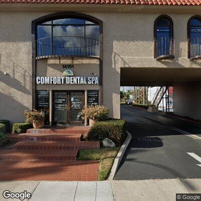 Thumbnail image of the front of a dentist office practice with the name Comfort Dental Spa which is located in Tustin, CA