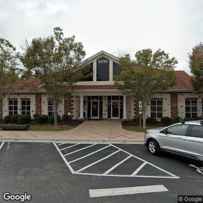 Thumbnail image of the front of a dentist office practice with the name Campbell Orthodontics which is located in Wilmington, NC