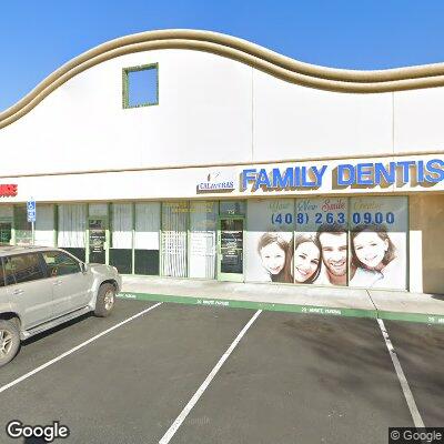 Thumbnail image of the front of a dentist office practice with the name Calaveras Family Dentistry which is located in Milpitas, CA