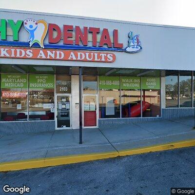 Thumbnail image of the front of a dentist office practice with the name Healthy Dental which is located in Baltimore, MD