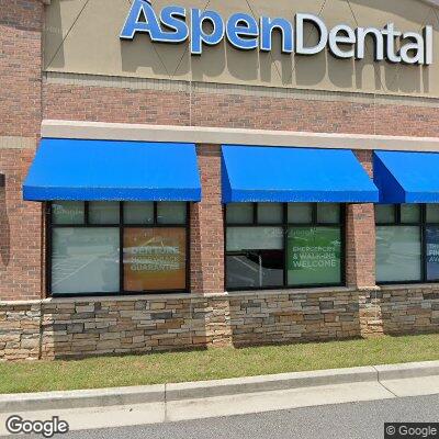 Thumbnail image of the front of a dentist office practice with the name Aspen Dental which is located in Dawsonville, GA