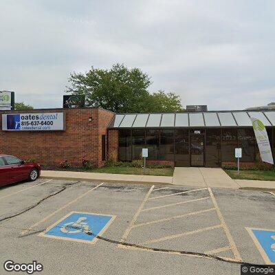 Thumbnail image of the front of a dentist office practice with the name Oates Dental which is located in Rockford, IL