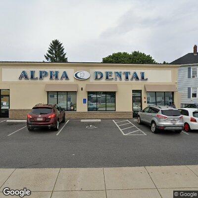 Thumbnail image of the front of a dentist office practice with the name Alpha Dental Center which is located in Fall River, MA