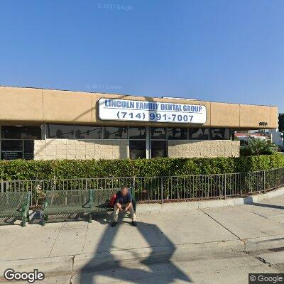 Thumbnail image of the front of a dentist office practice with the name Lincoln Family Dental which is located in Anaheim, CA