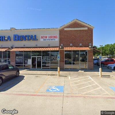 Thumbnail image of the front of a dentist office practice with the name Perla Dental which is located in Bedford, TX