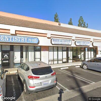 Thumbnail image of the front of a dentist office practice with the name American Smile which is located in West Hills, CA