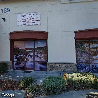 Thumbnail image of the front of a dentist office practice with the name Lakeside Dental which is located in Folsom, CA