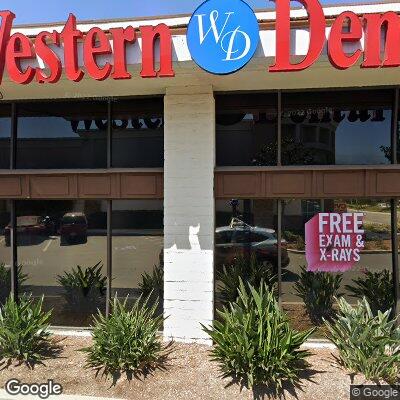 Thumbnail image of the front of a dentist office practice with the name Western Dental which is located in Anaheim, CA