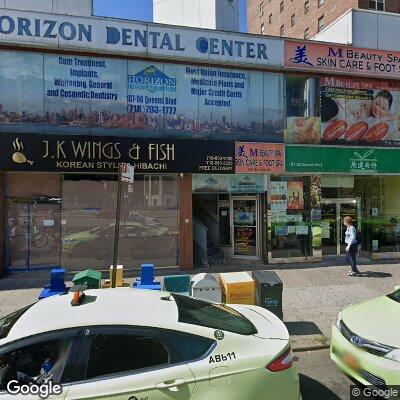 Thumbnail image of the front of a dentist office practice with the name Horizon Dental Center which is located in Forest Hills, NY