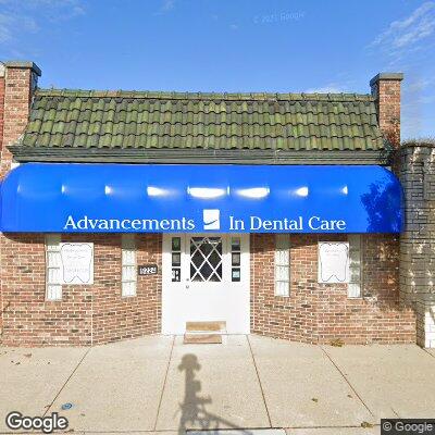 Thumbnail image of the front of a dentist office practice with the name Advancements In Dental Care which is located in Brookfield, IL