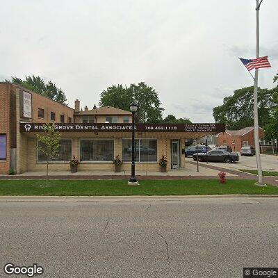 Thumbnail image of the front of a dentist office practice with the name River Grove Dental Associates which is located in River Grove, IL