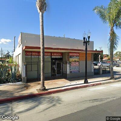 Thumbnail image of the front of a dentist office practice with the name Smile Bright Dental which is located in Santa Ana, CA