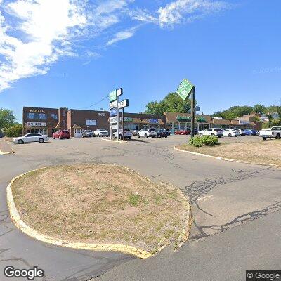 Thumbnail image of the front of a dentist office practice with the name Just Smiles Dental which is located in Branford, CT