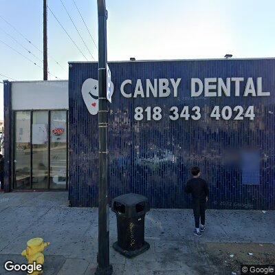 Thumbnail image of the front of a dentist office practice with the name Canby Dental which is located in Reseda, CA