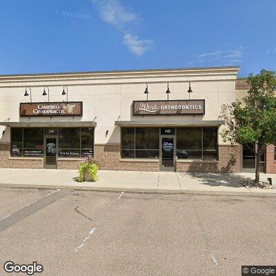 Thumbnail image of the front of a dentist office practice with the name Prairie Hawk Orthodontics which is located in Castle Rock, CO