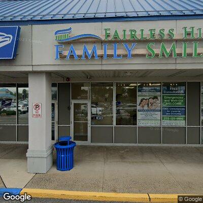 Thumbnail image of the front of a dentist office practice with the name Evenly Orthodontics which is located in Fairless Hills, PA