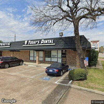 Thumbnail image of the front of a dentist office practice with the name Today's Dental which is located in Houston, TX