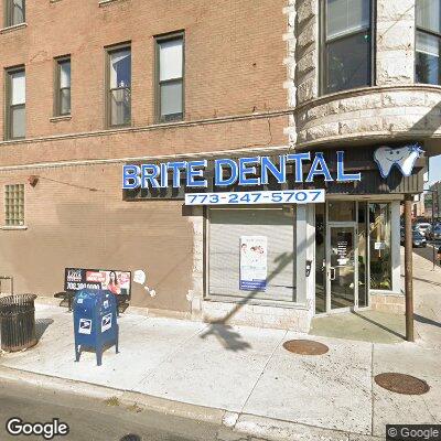 Thumbnail image of the front of a dentist office practice with the name Brite Dental which is located in Chicago, IL