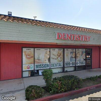 Thumbnail image of the front of a dentist office practice with the name Mission Dental Care which is located in Ontario, CA