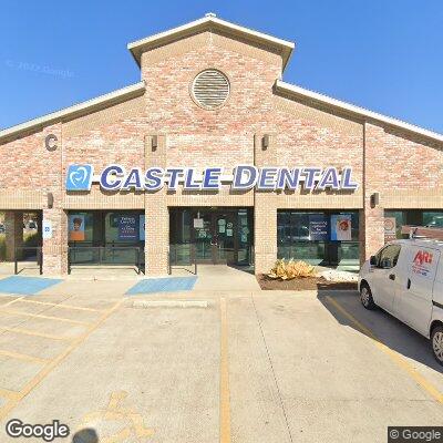 Thumbnail image of the front of a dentist office practice with the name Castle Dental & Orthodontics which is located in Cedar Park, TX