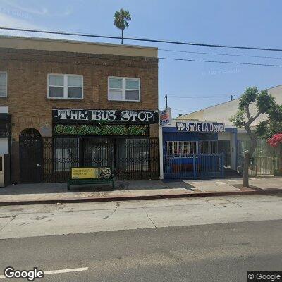 Thumbnail image of the front of a dentist office practice with the name Guevara Dental Clinic which is located in Los Angeles, CA