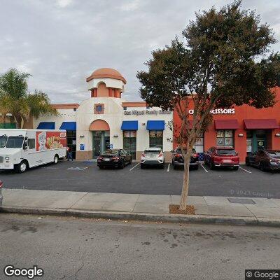 Thumbnail image of the front of a dentist office practice with the name San Miguel Family Dental which is located in La Habra, CA