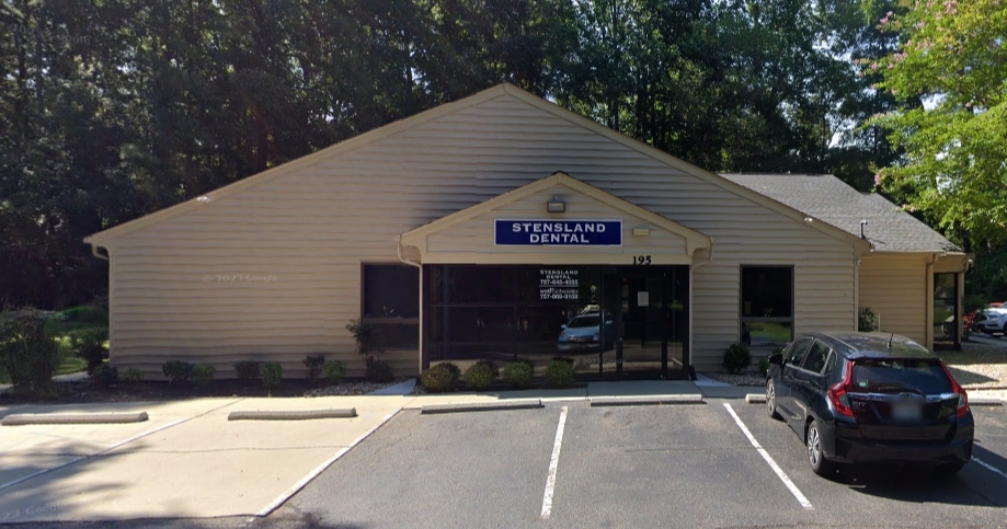 Thumbnail image of the front of a dentist office practice with the name Stensland Dental Studio which is located in Williamsburg, VA