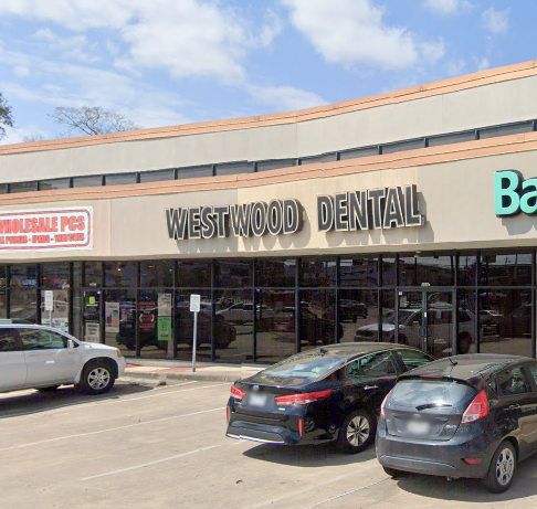 Thumbnail image of the front of a dentist office practice with the name WESTWOOD DENTAL which is located in Houston, TX