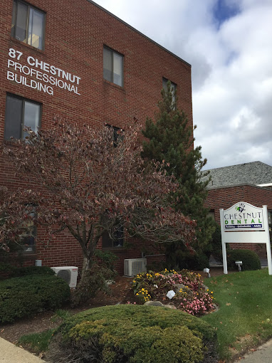 Thumbnail image of the front of a dentist office practice with the name Chestnut Dental which is located in Needham, MA