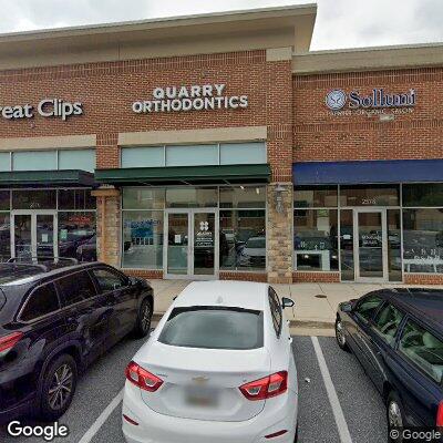 Thumbnail image of the front of a dentist office practice with the name Quarry Orthodontics which is located in Baltimore, MD