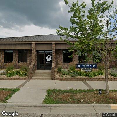 Thumbnail image of the front of a dentist office practice with the name Theisen Dental which is located in Sauk Rapids, MN