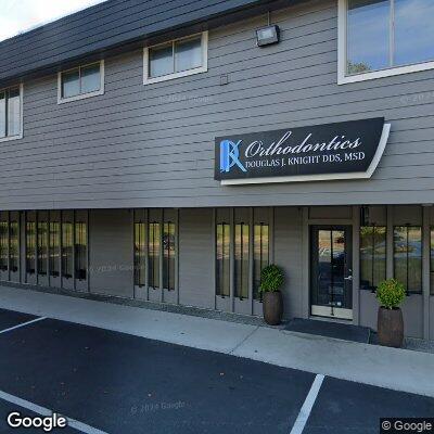 Thumbnail image of the front of a dentist office practice with the name Douglas J. Knight Orthodontics which is located in Tacoma, WA