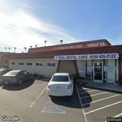 Thumbnail image of the front of a dentist office practice with the name REAL DENTAL CARE which is located in Chula Vista, CA