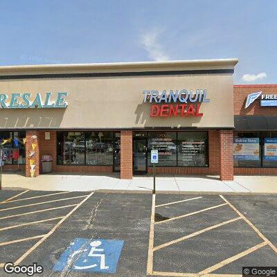 Thumbnail image of the front of a dentist office practice with the name Tranquil Dental which is located in Aurora, IL