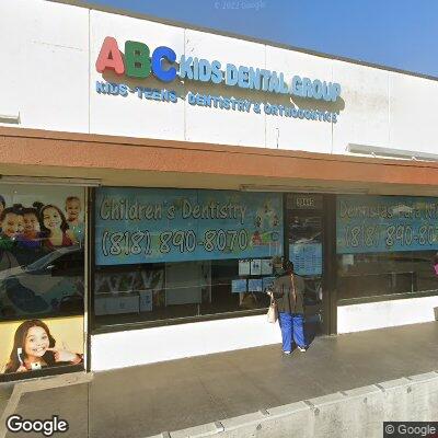 Thumbnail image of the front of a dentist office practice with the name ABC Kids Dental Group which is located in Los Angeles, CA