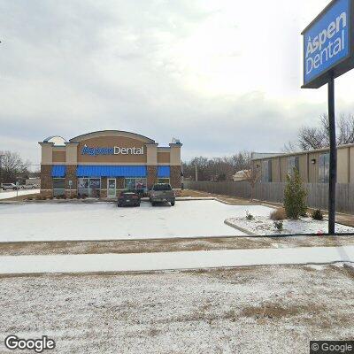 Thumbnail image of the front of a dentist office practice with the name Aspen Dental which is located in Claremore, OK