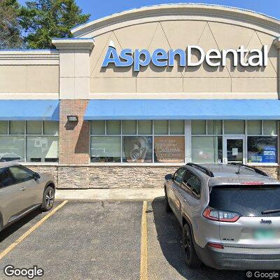 Thumbnail image of the front of a dentist office practice with the name Aspen Dental which is located in Brattleboro, VT