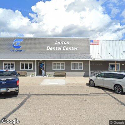 Thumbnail image of the front of a dentist office practice with the name Linton Dental Center which is located in Linton, ND