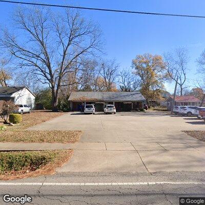 Thumbnail image of the front of a dentist office practice with the name Atkins Dental Clinic which is located in Atkins, AR