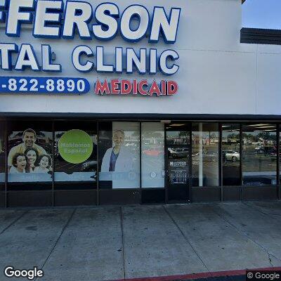 Thumbnail image of the front of a dentist office practice with the name Jefferson Dental Clinics which is located in Houston, TX