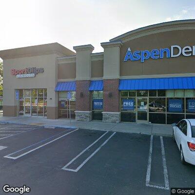 Thumbnail image of the front of a dentist office practice with the name Aspen Dental which is located in Modesto, CA